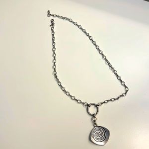 Premier Designs silver necklace with cubic zirconia accents